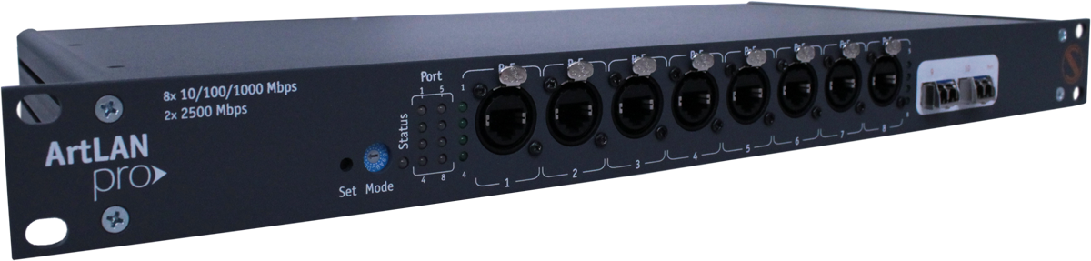 ArtLAN PRO - Faser / Ethernet Gigabit Switch für die PRO Beleuchtungs Industrie
